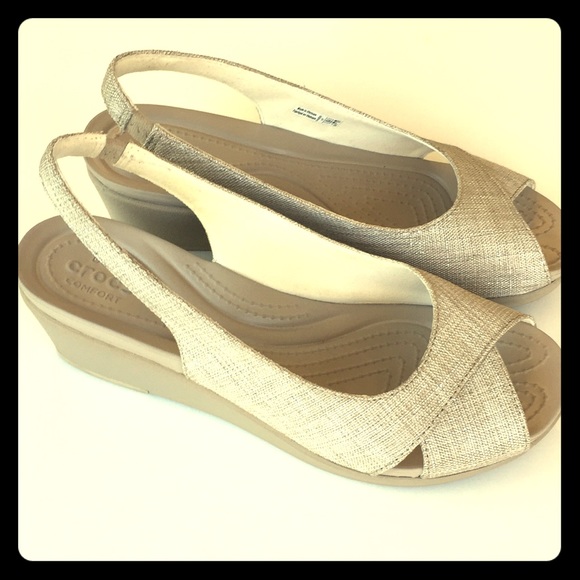 women's crocs leighann slingback wedge